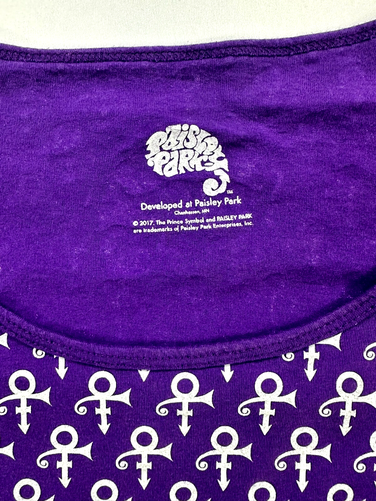 Women's Purple Prince Symbol AOP Paisley Park Long Sleeve Shirt (2017)- Size M