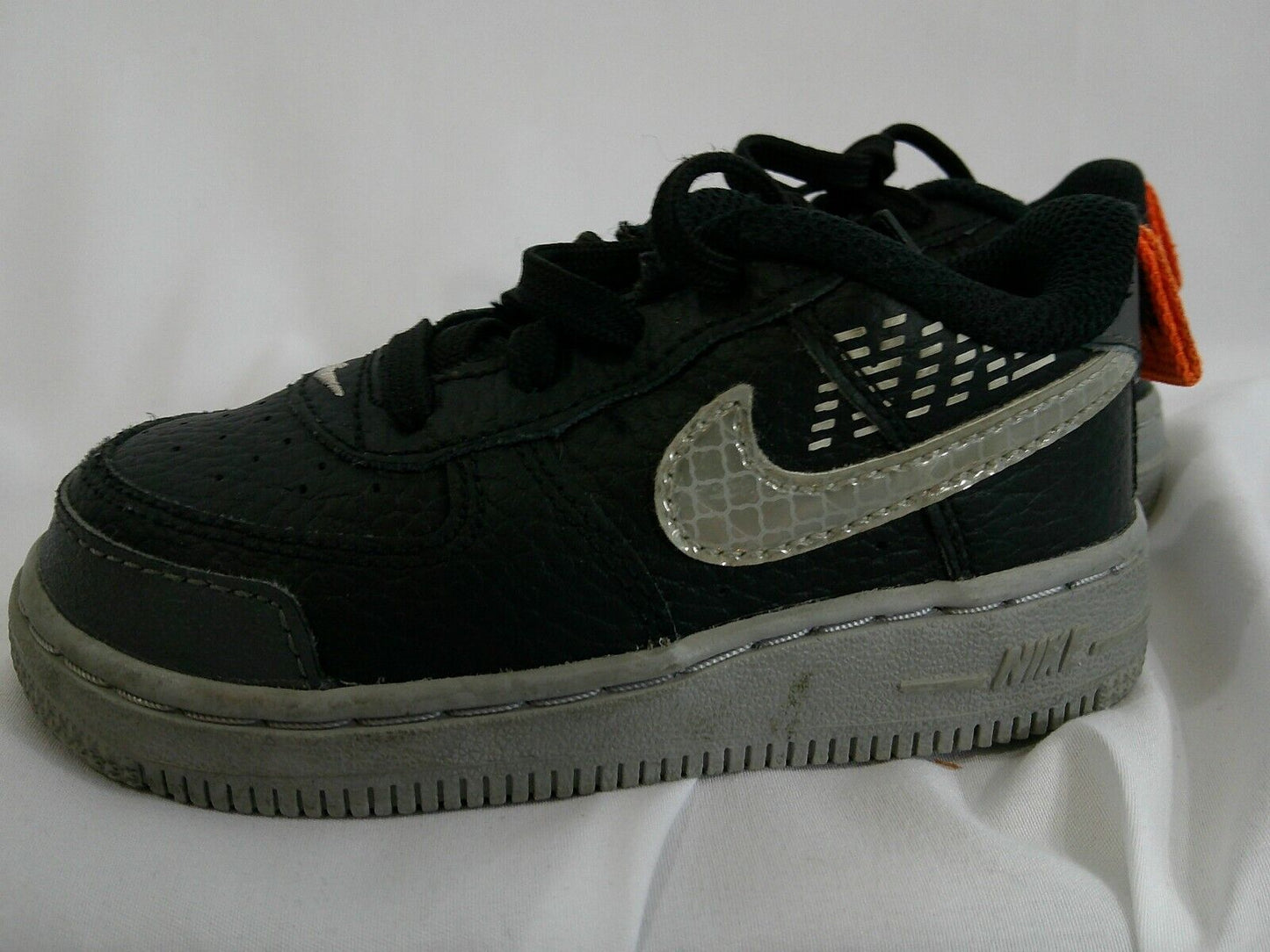 Nike Force 1 LV8- Black/Wolf Grey/Dark Grey- Toddler/Kid- Size 7C (CK0830-001)