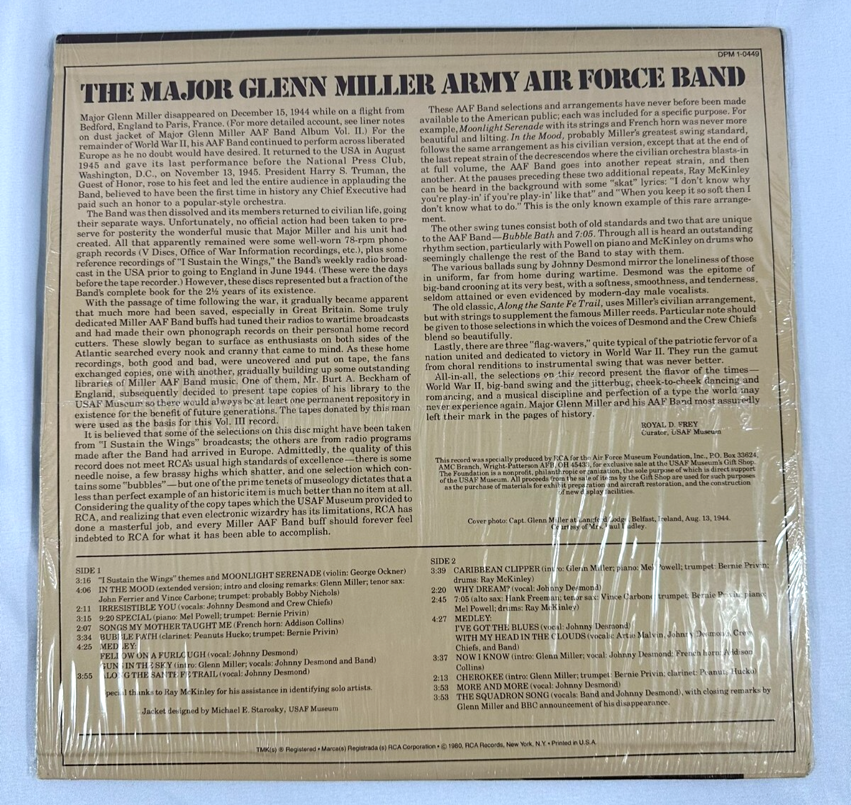 Major Glenn Miller Army Air Force Band Volume 3 RCA Vinyl Record