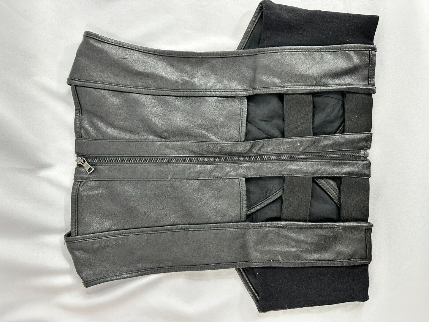 Women's BCBG Maxazria Black Leather Style Vest- Size XXS