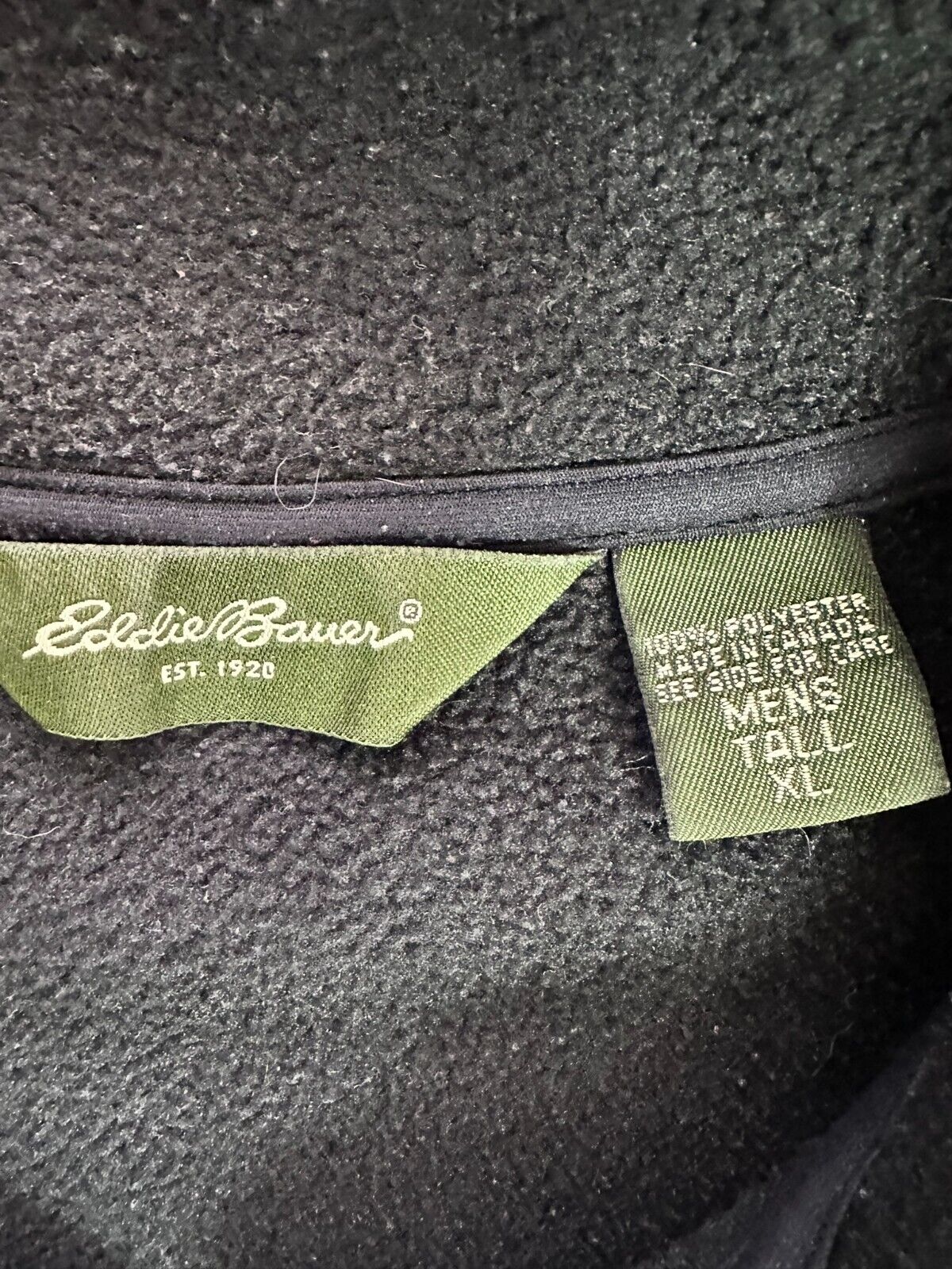Men's Black Eddie Bauer Fleece Vest - XL/ Tall