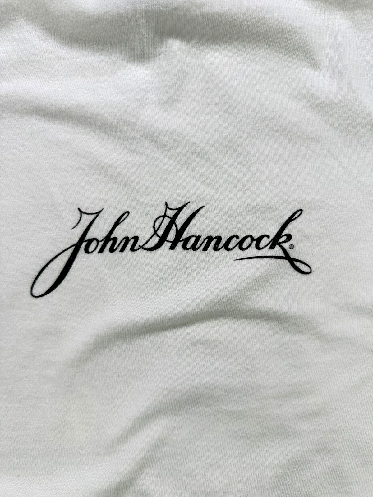 Men's Vintage White John Hancock 2000 Boston Marathon Longsleeve T-Shirt-Size XL