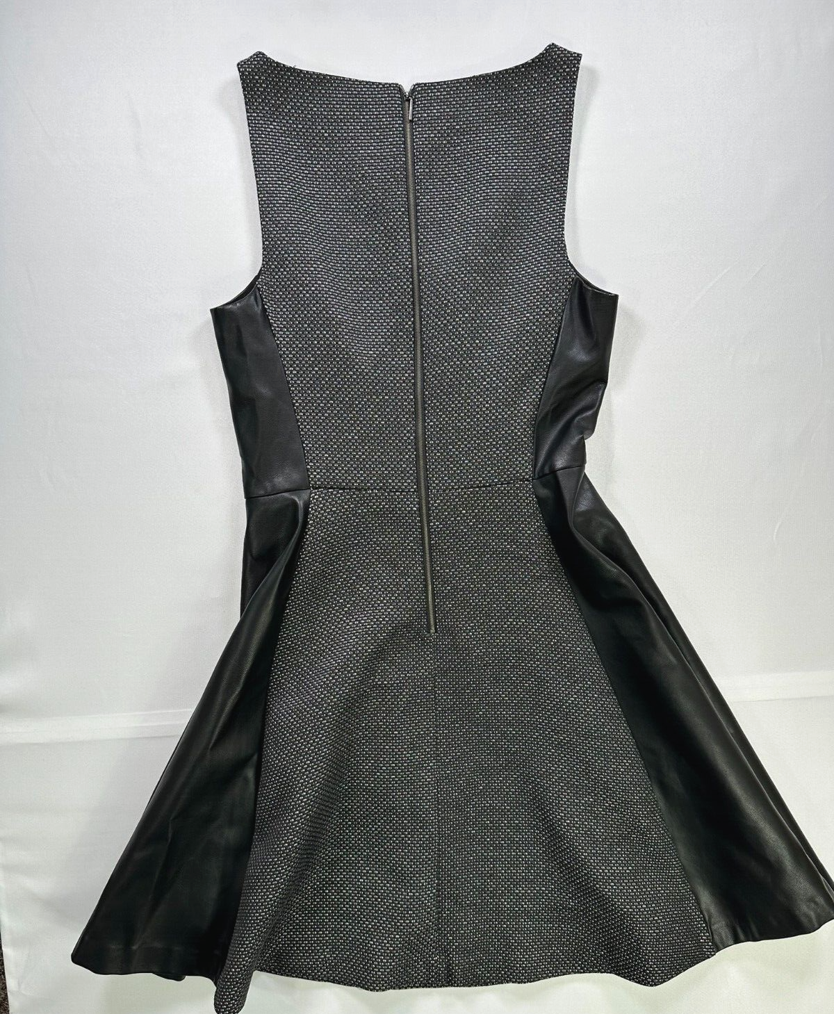 Women's Black Armani Exchange Faux Leather Accent Dress- Size 2