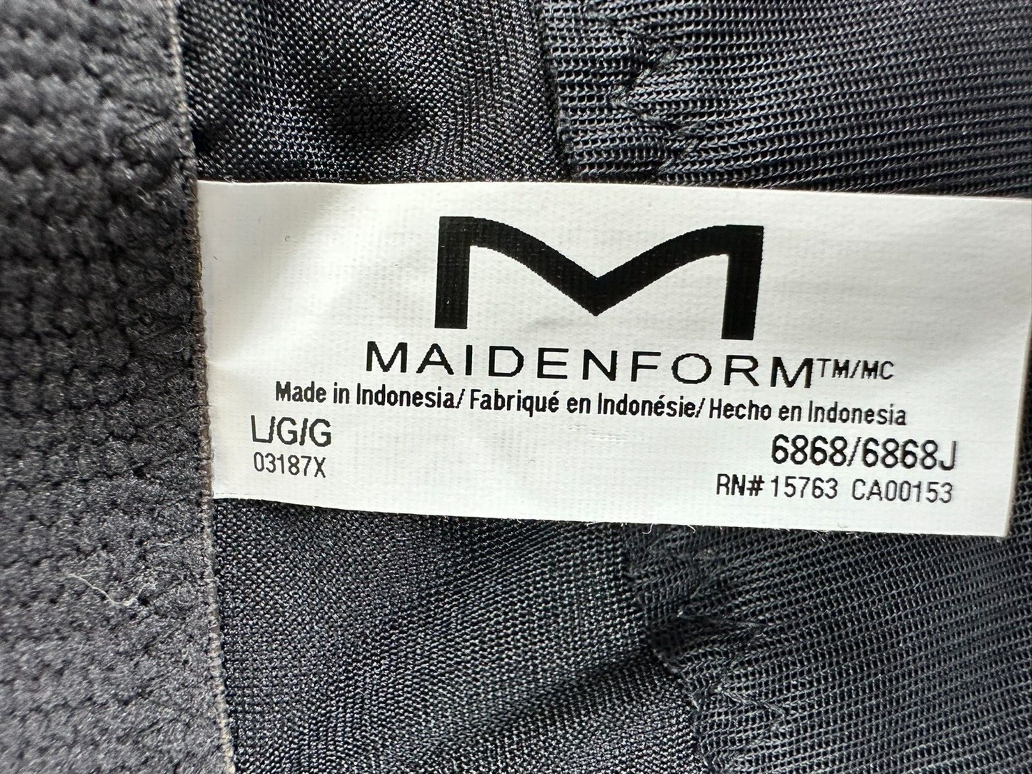 Maidenform Black Corset Instant Slimmer Waist Trainer Flexible Boning- Size L