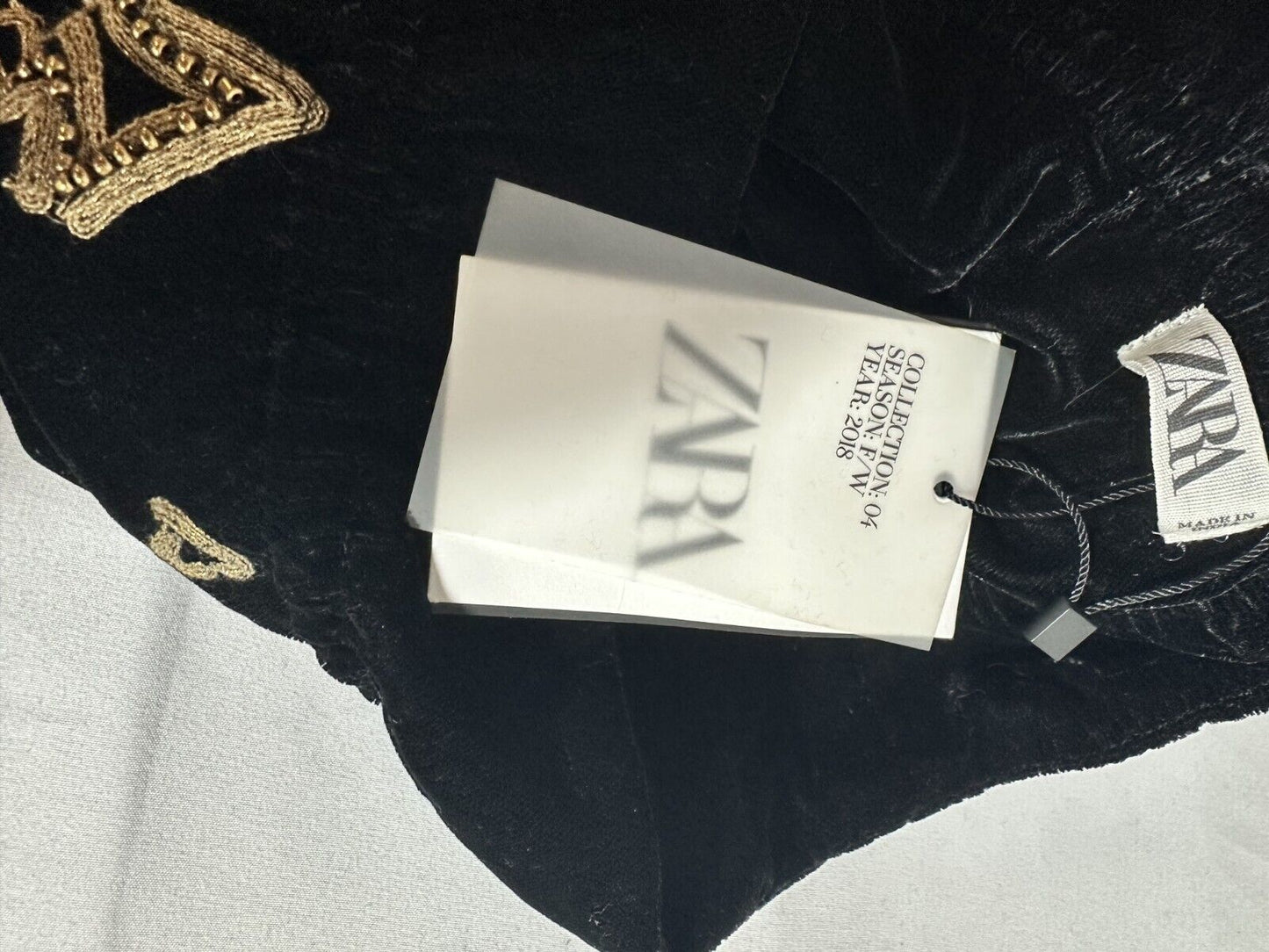 Zara Black Spade Pattern Bag