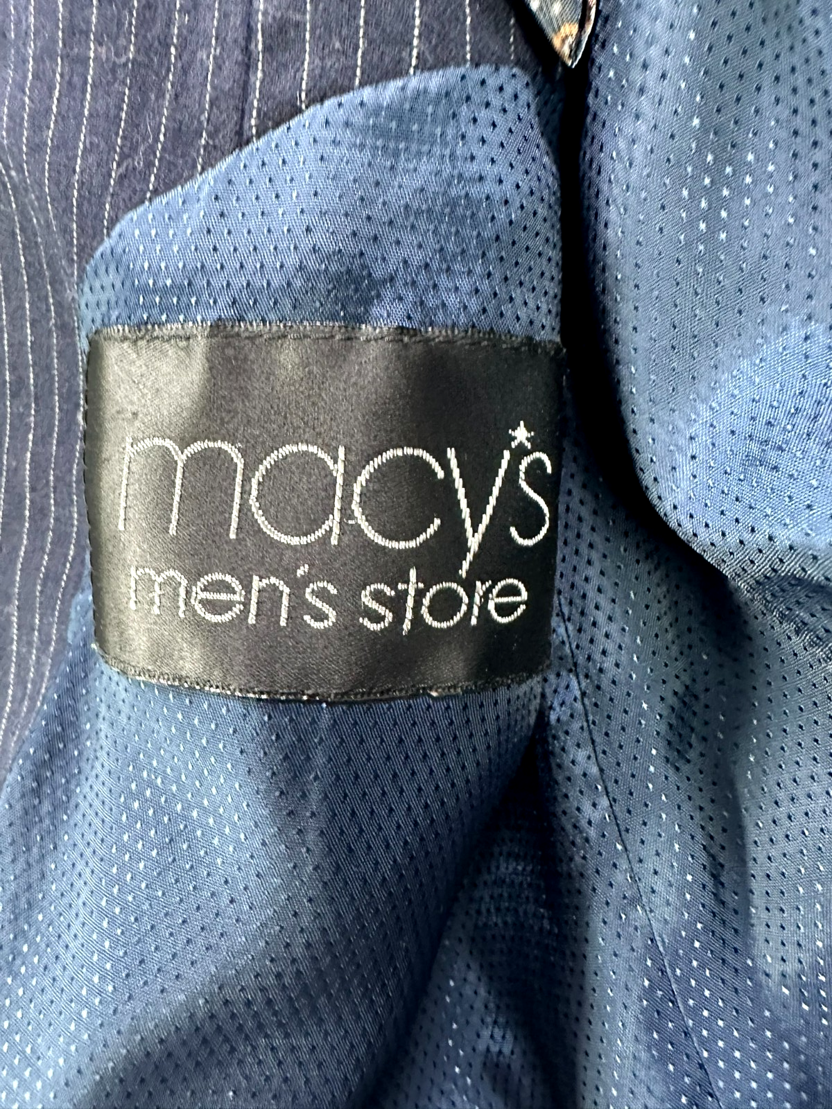 Men's Michael Kors Navy & White Pinstripe Wool Blazer- Size 40R