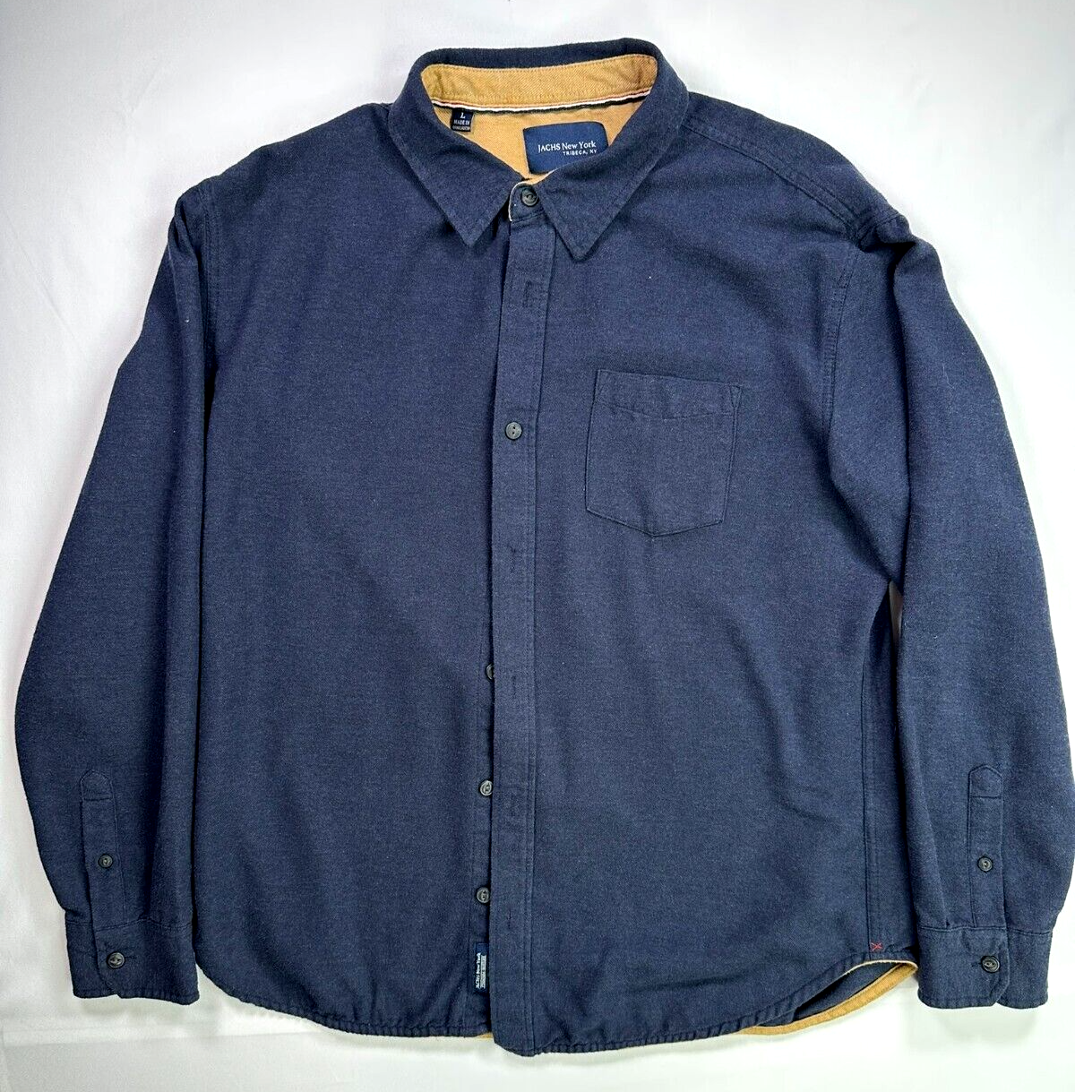 Men's Navy Blue Jachs New York Button Down Shirt- Size L