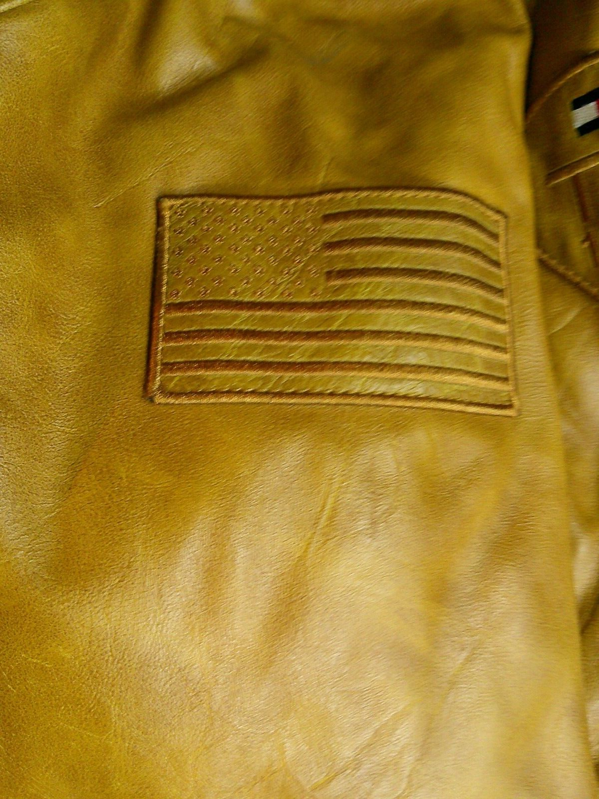 Men's Tommy Hilfiger Jacket Leather Look Bomber Jacket- Medium