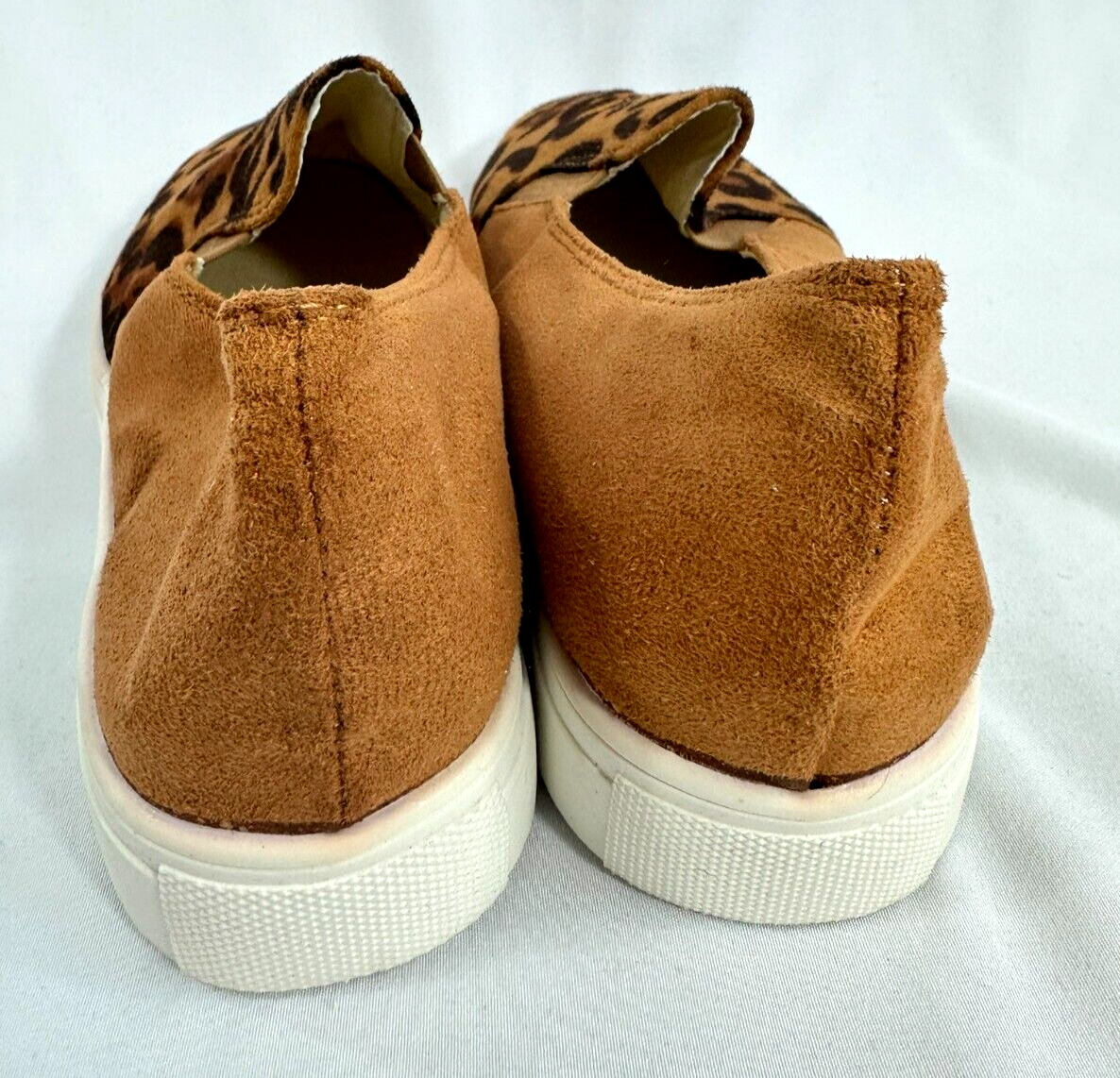Women's Animal Print Suede Look Slip On Sneakers- Size 9