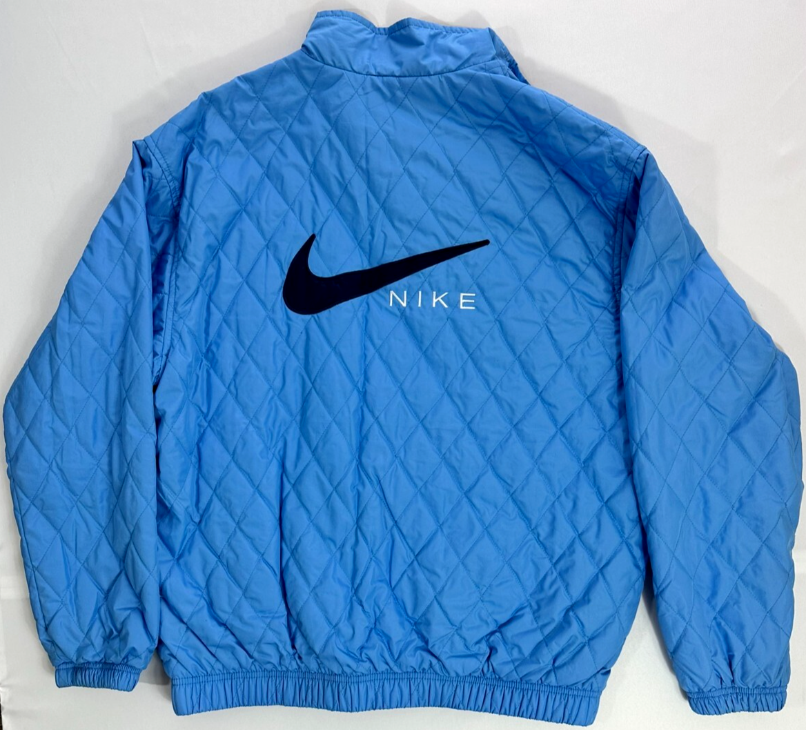 Men's Vintage Nike UNC Blue Quilted Jacket- Size M