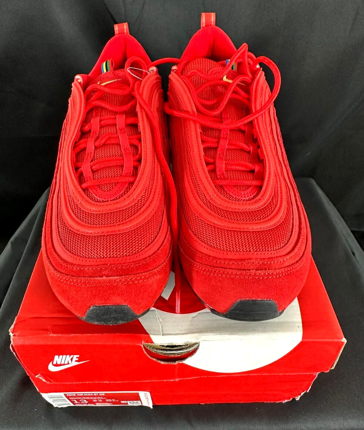 Men's Nike Air Max 97 QS Olympic Rings Challenge Red/ Metallic Gold- Size 13