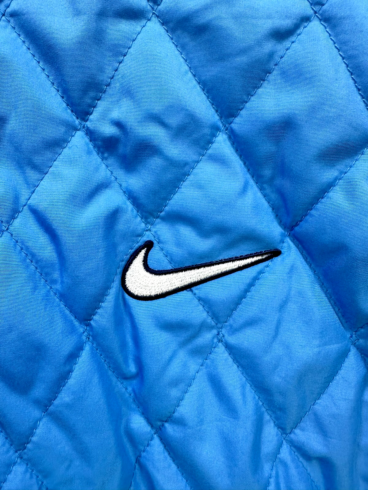 Men's Vintage Nike UNC Blue Quilted Jacket- Size M