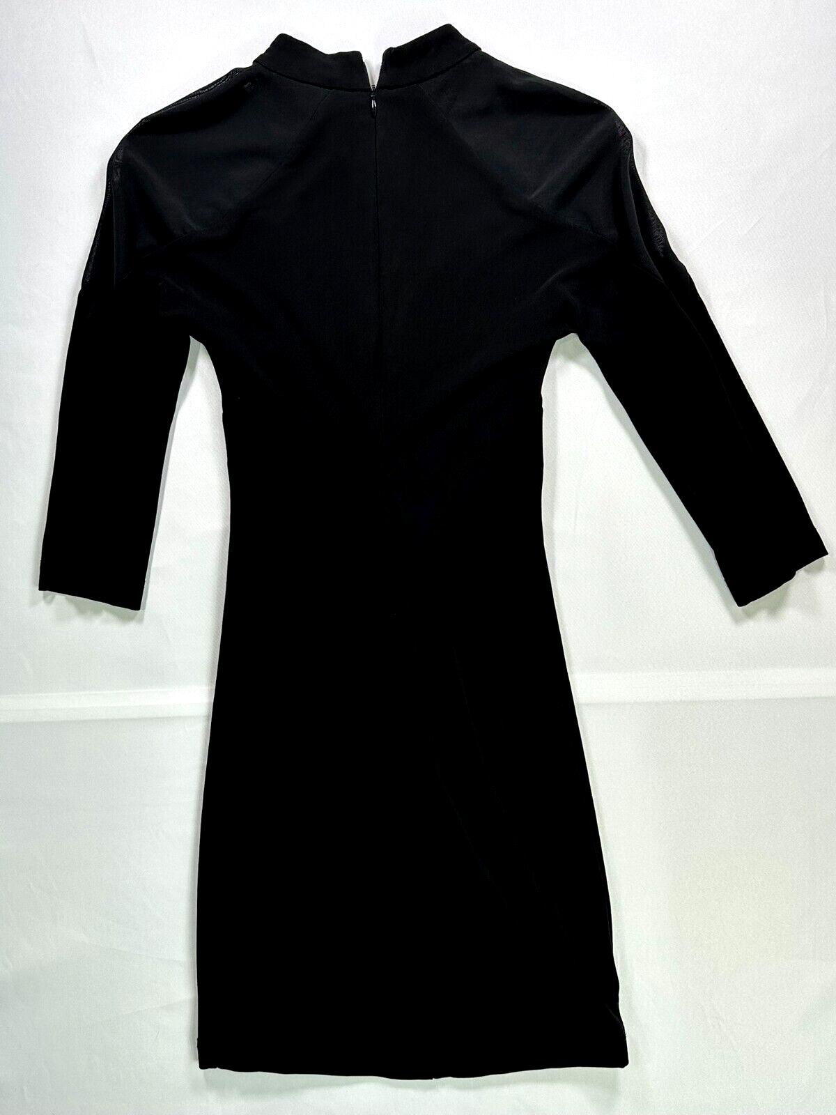 Women's Black Bebe Long Sleeve Midi Bodycon Dress- Size S