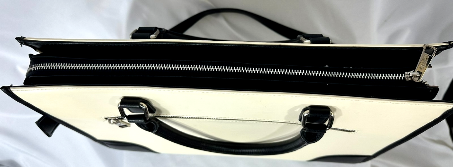 Women's Cluci Briefcase Oil Wax Leather 15.6" Laptop Business Large Shoulder Bag