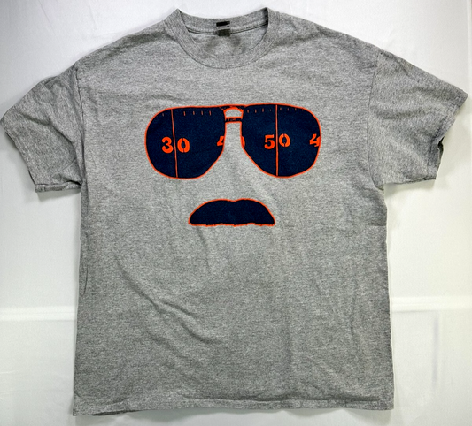 Men's Chicago Bears Mike Ditka Sunglasses & Mustache T-Shirt- Size XL