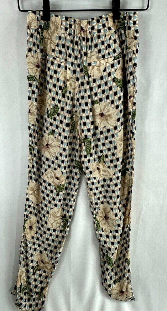 Women's Zara Elastic Waist Printed Comfort Pants- Size S