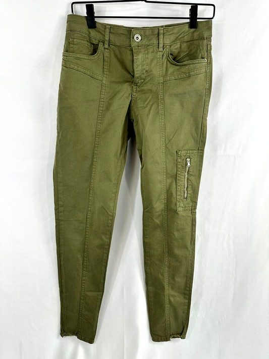 Women's Zara Denimwear Z1975 Olive Stretch Pants- Size 4