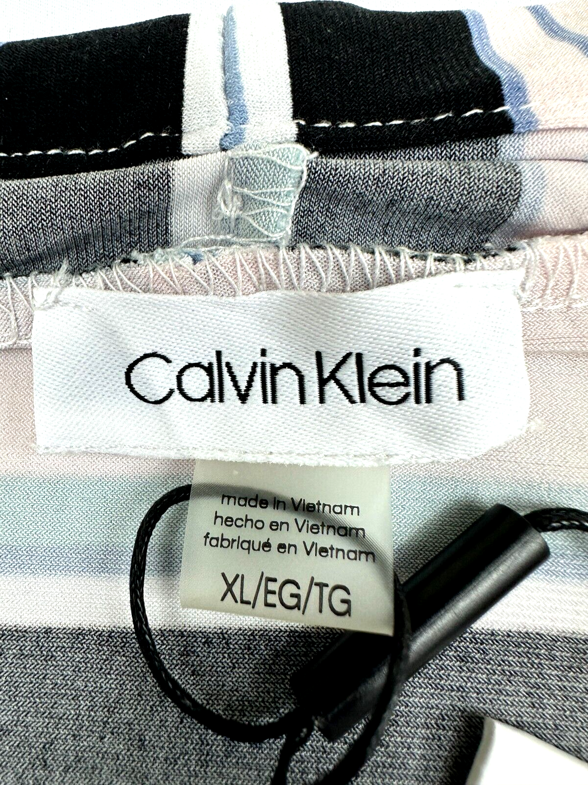 Women's Calvin Klein Striped Stretch Sleeveless Tank Top- Size XL