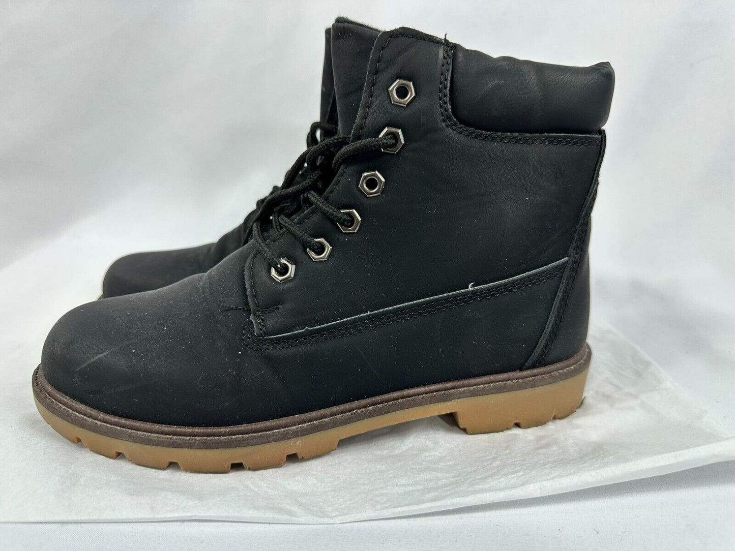 Women's Black Yoki Fashion Inc. Lace Up Ankle Boot- Size 9