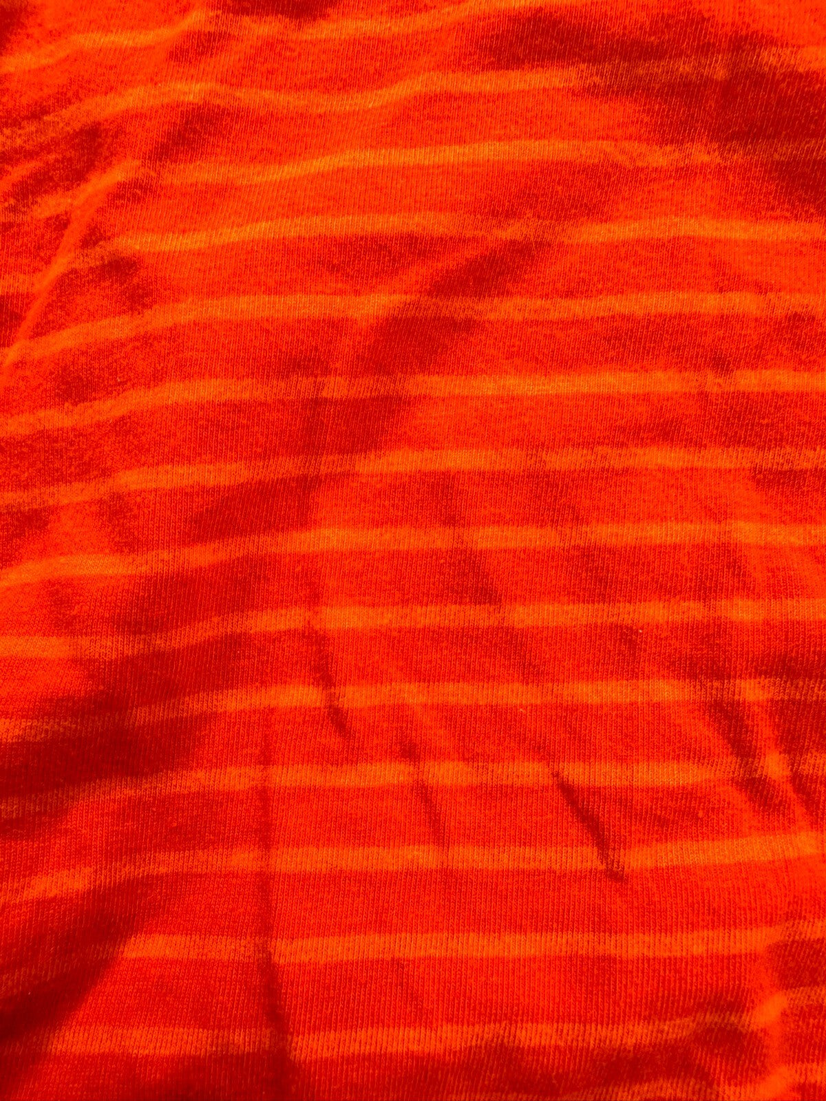 Women's Orange Stripe Michael Kors Ruched Side Zip Short Sleeve Shirt Size SP