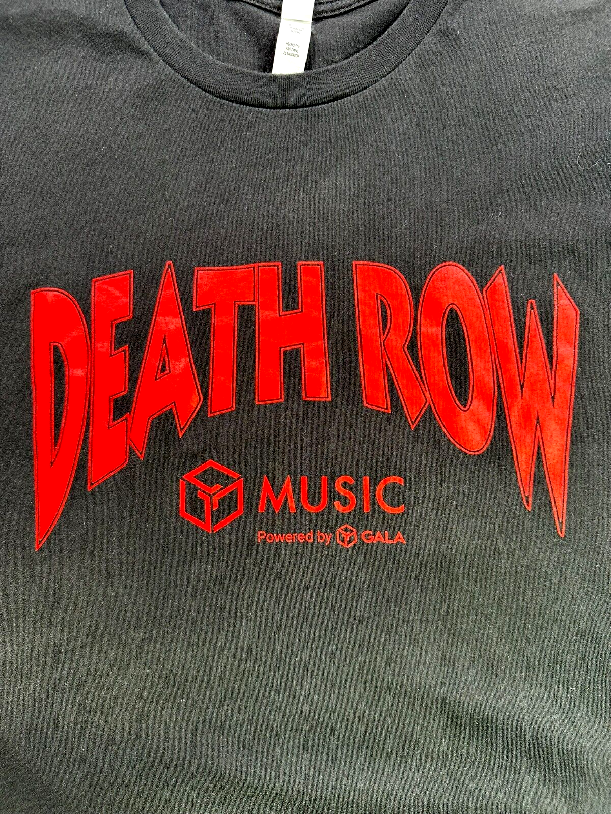 Men's Black Death Row T Shirt- Size L