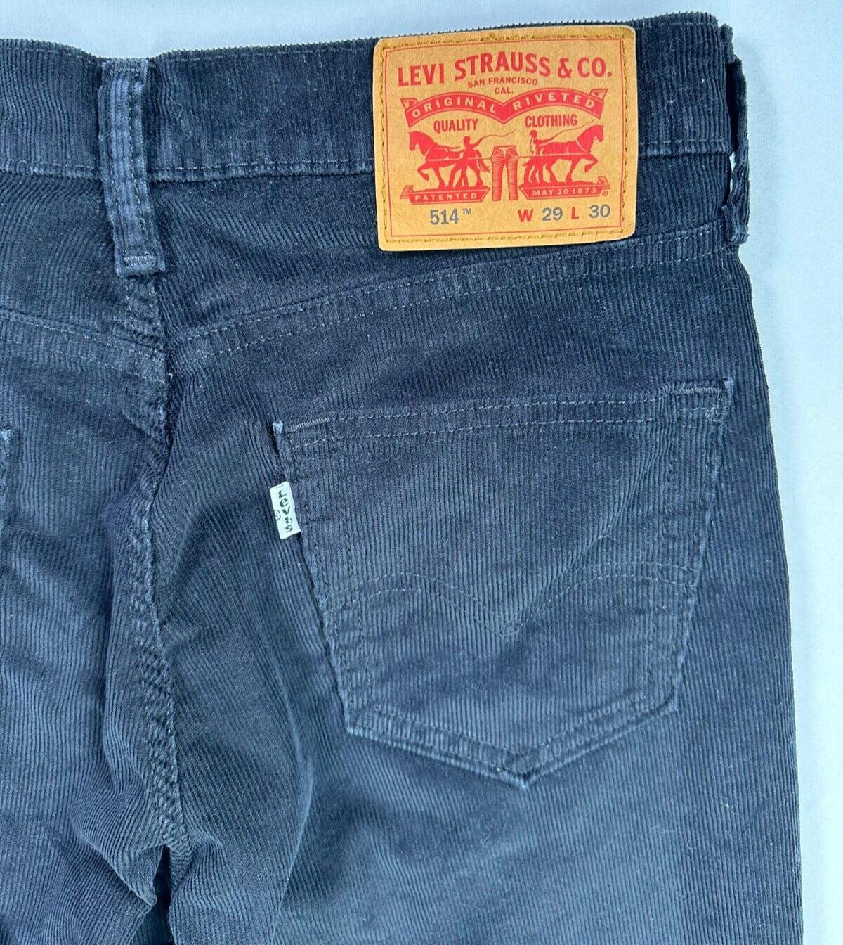 Men's Levi's 515 Black Corduroy Straight Leg Pants- Size 29 x 30