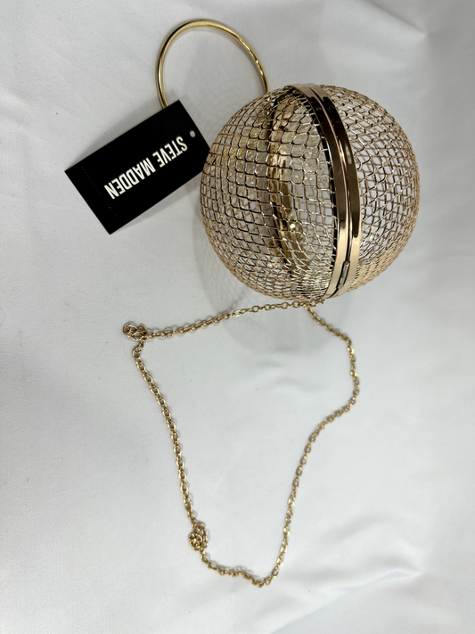 Steve Madden BCaged Gold Mesh Ball Purse