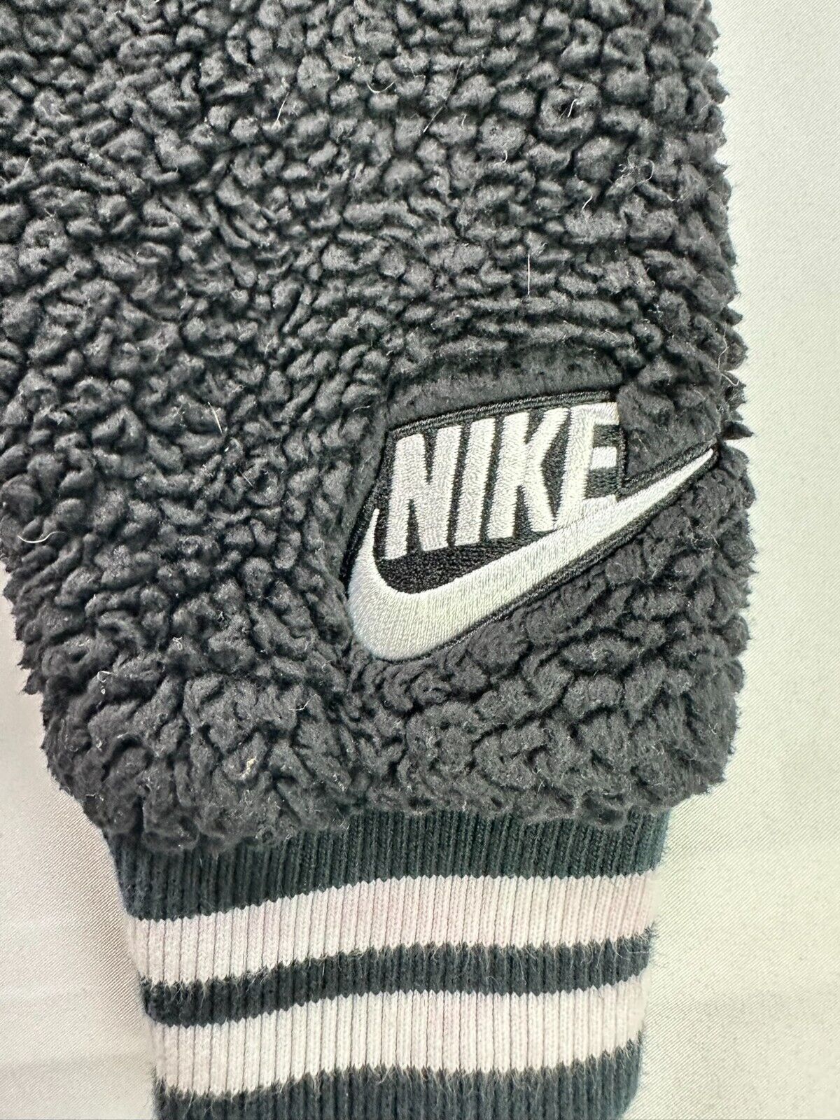 Women's Nike Black & White Fleece Varsity Jacket- Size XS