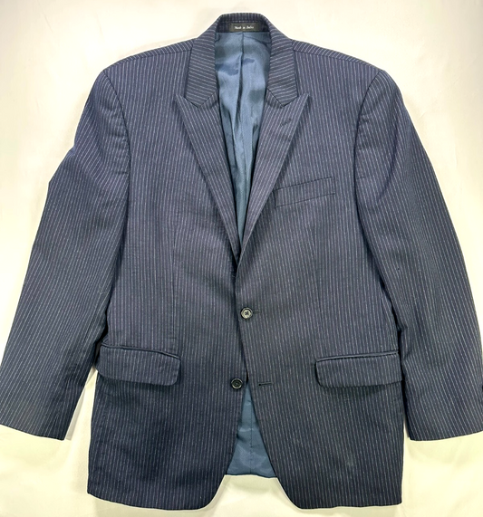 Men's Michael Kors Navy & White Pinstripe Wool Blazer- Size 40R