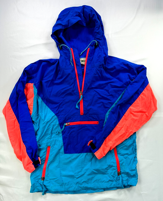 Men's Vintage REI Lightweight Pullover Hooded Windbreaker/Ski Jacket- Size S
