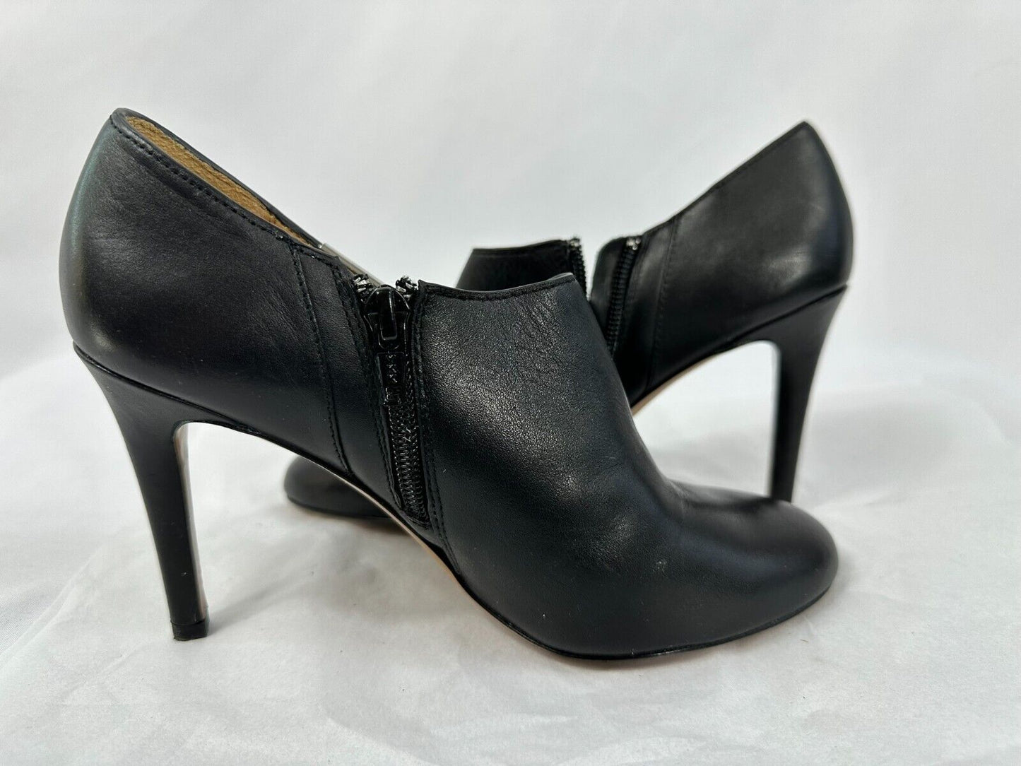 Women's Coach Black 3" High Heel Zip Up Shoe- Size 5.5