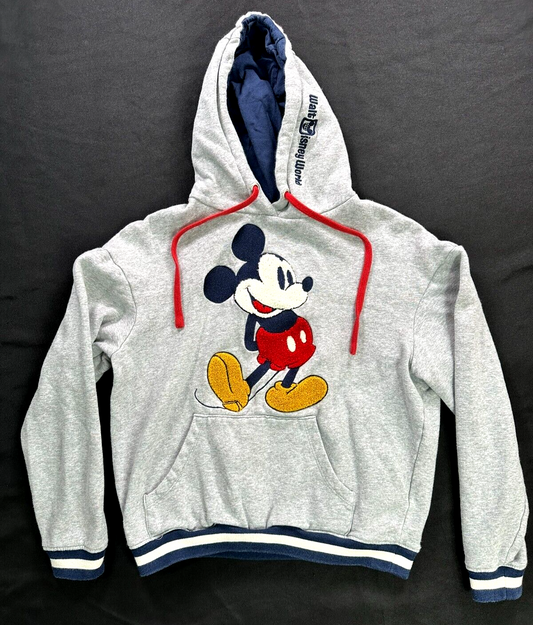 Women's Gray Walt Disney World Mickey Mouse Embroidered Hoodie- Size XS