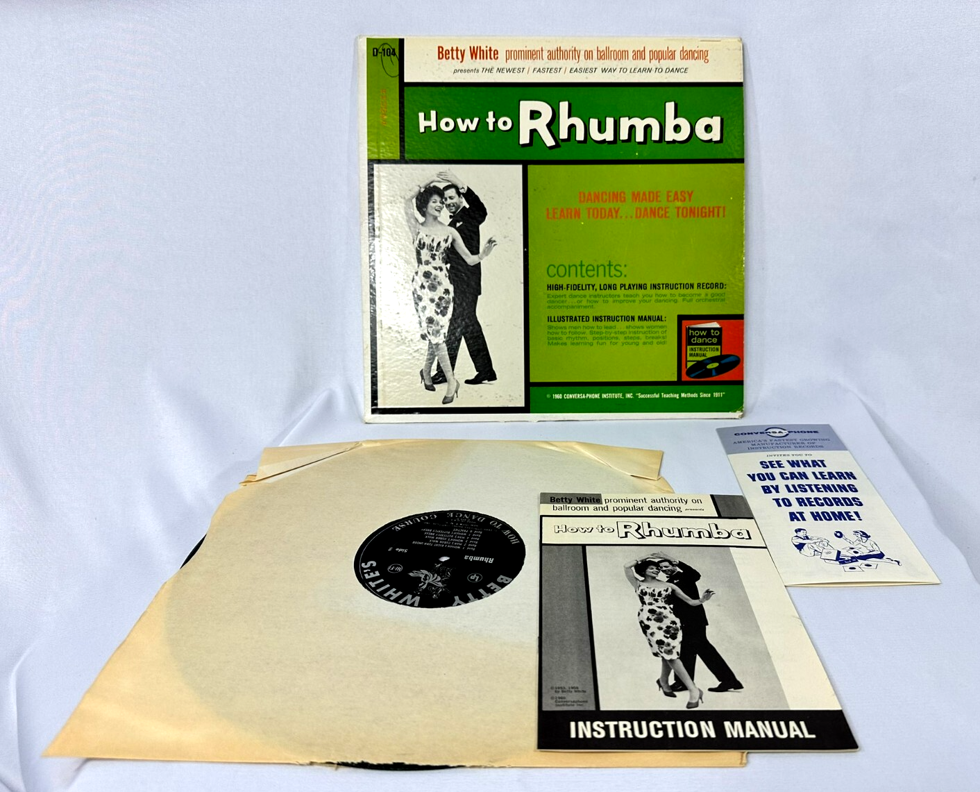 Betty White Presents How To Rhumba Conversa-Phone Institute 1960 Vinyl Record