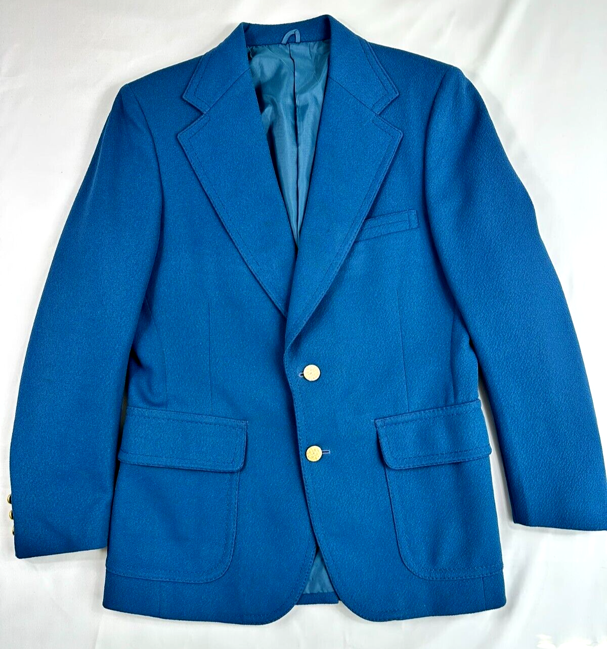 Men's Vintage Blue Textured Blazer- Size 36R