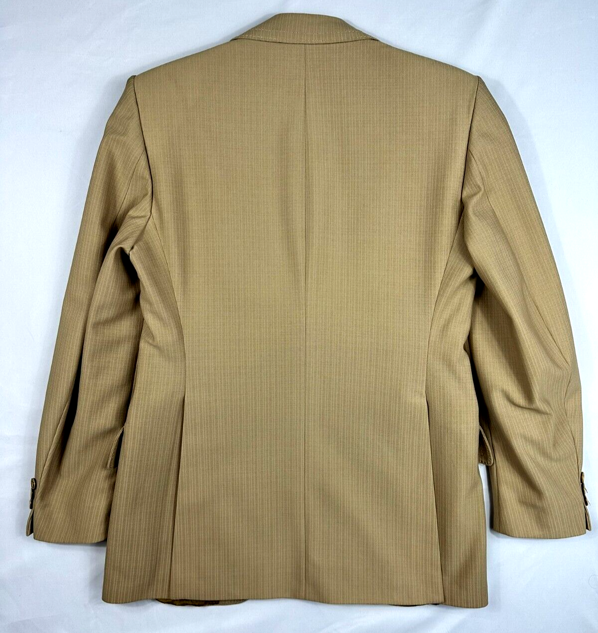 Men's Vintage Beige Textured Double Stitched Blazer- Size 36R