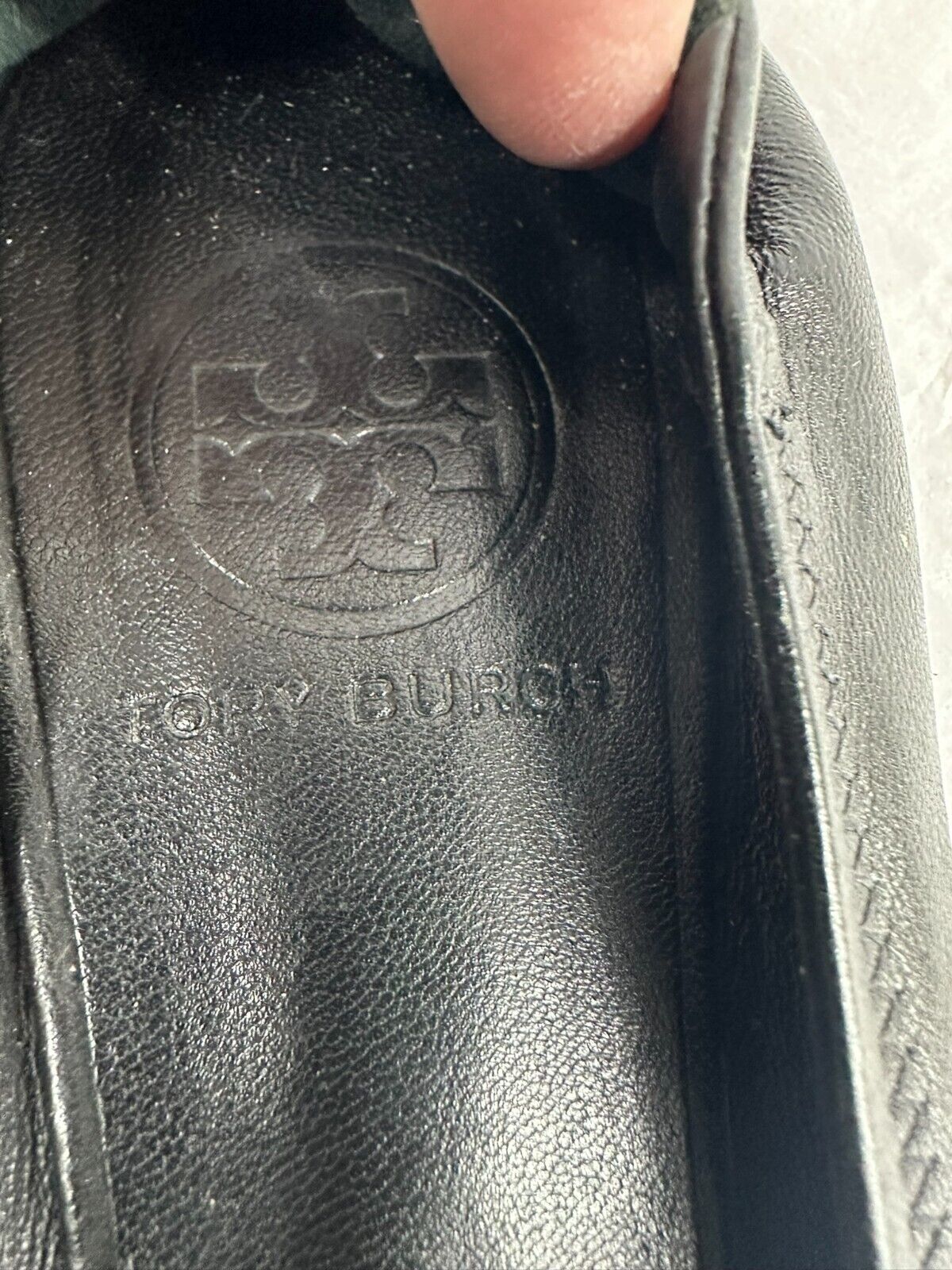 Women's Tory Burch Leather Black Travel Ballet Flats- Size 7