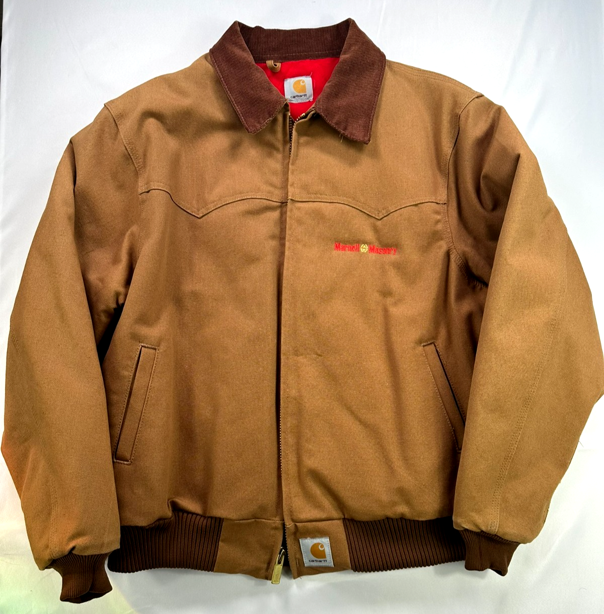 Men's Brown Carhartt Quilted Lined Santa Fe Jacket- Size 2XL