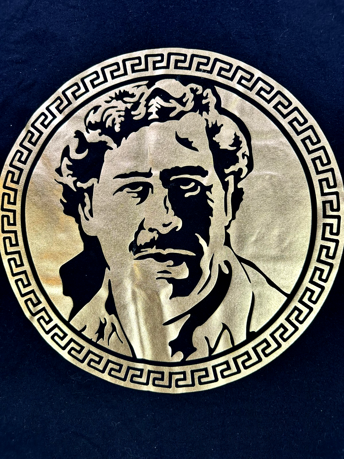 Men's Black & Gold Pablo Escobar Graphic T-Shirt- Size XL