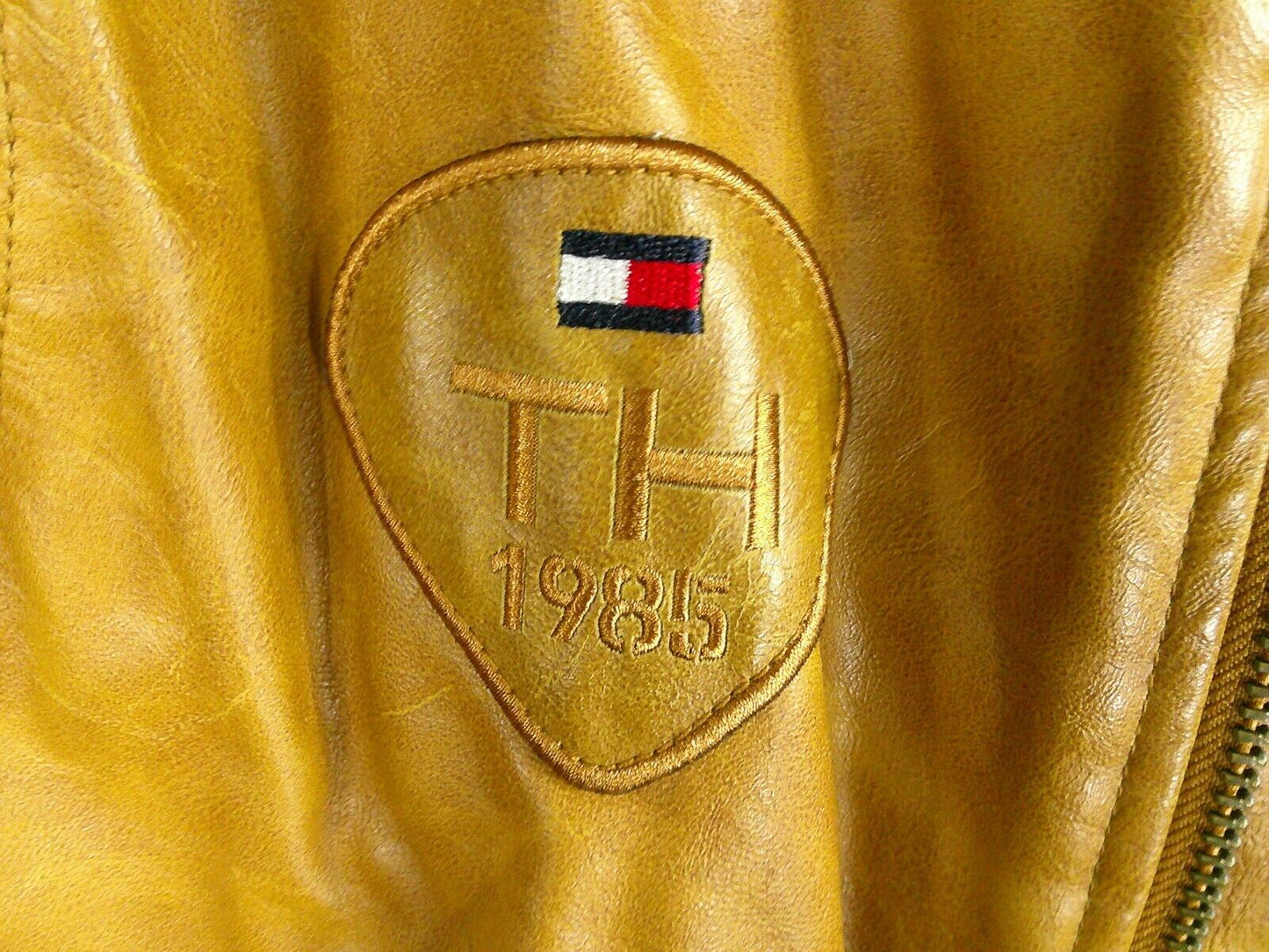 Men's Tommy Hilfiger Jacket Leather Look Bomber Jacket- Medium