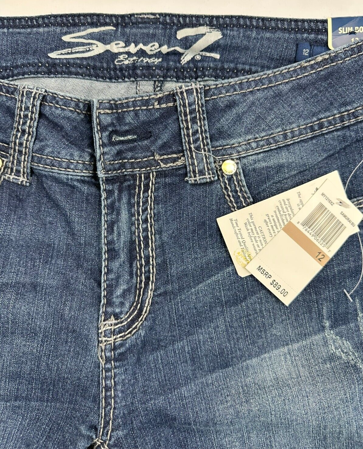 Women's 7 For All Mankind Slim Boot Cut Jeans- Size 12