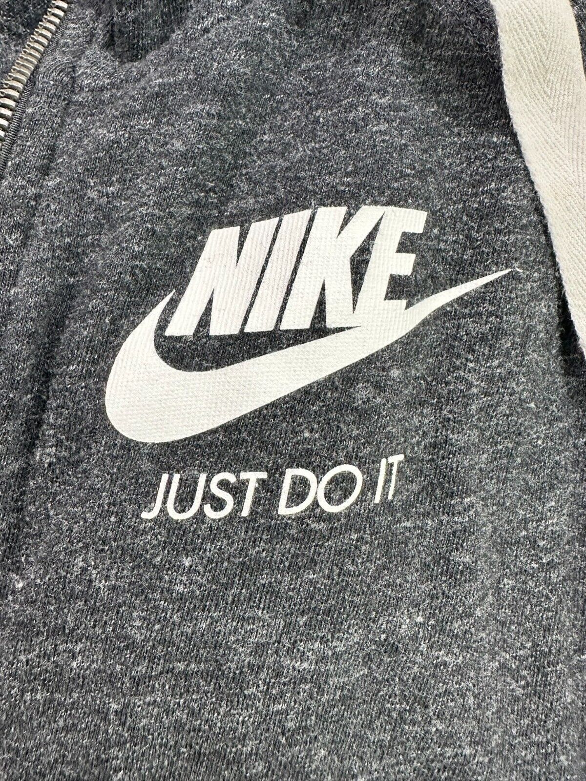 Women's Gray Vintage Nike Just Do It Lightweight Zip Hoodie Blue Label- Size XS