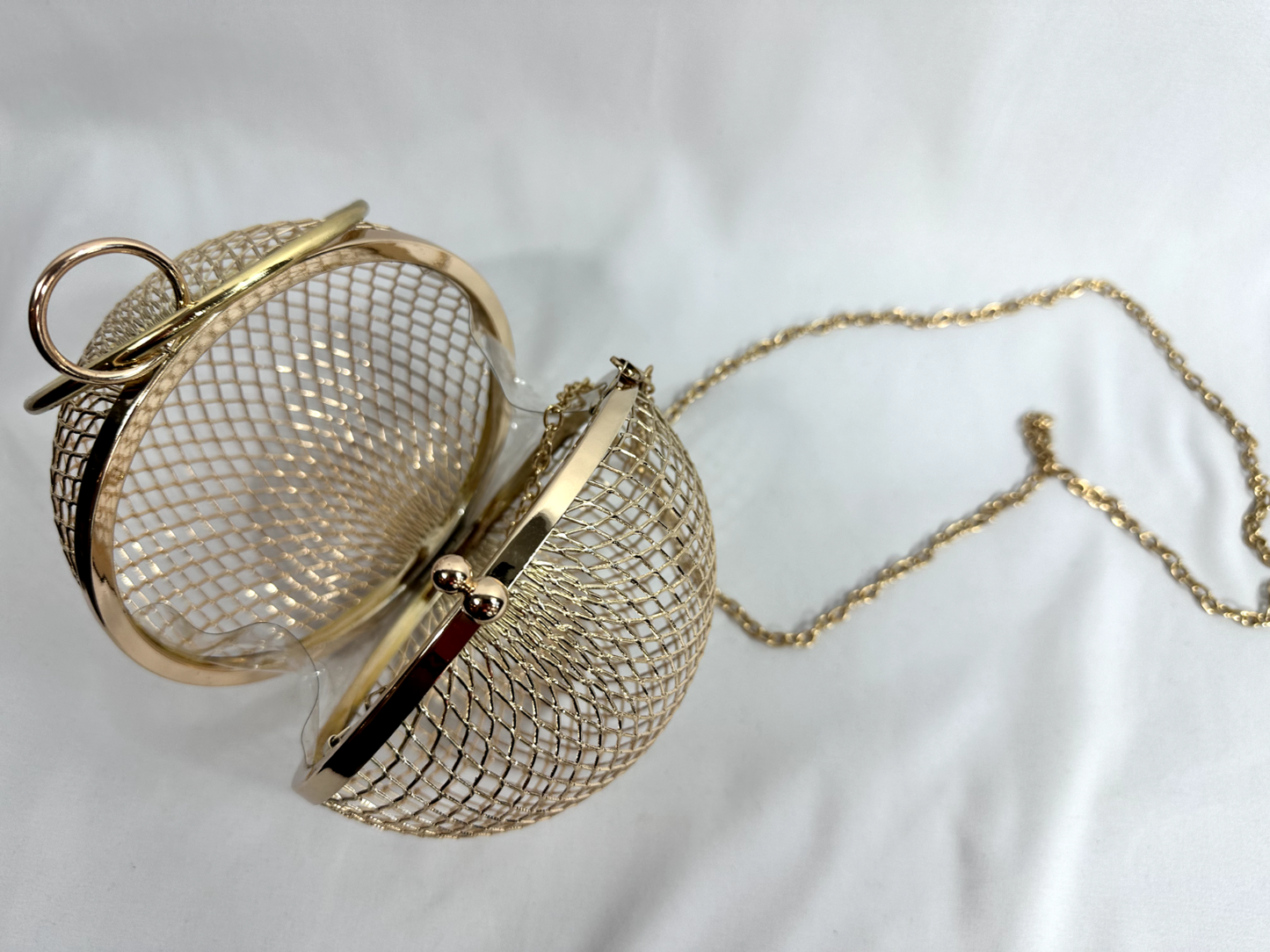 Steve Madden BCaged Gold Mesh Ball Purse