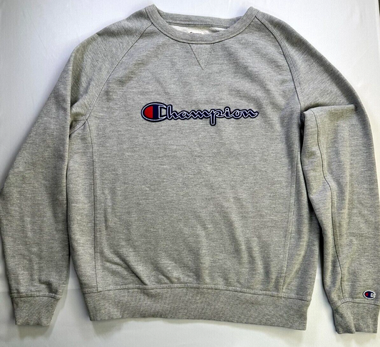 Men's Gray Vintage Champion Logo Sweatshirt- Size XL