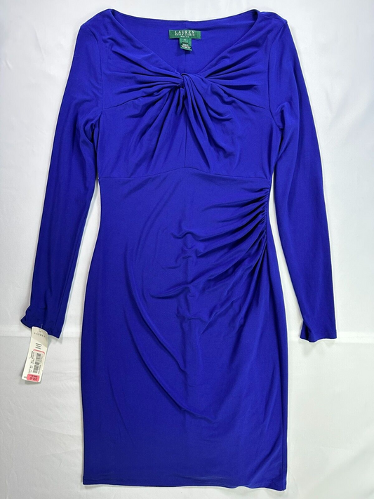Women's Ralph Lauren Holiday Cannes Blu Ruched Dress- Size 4