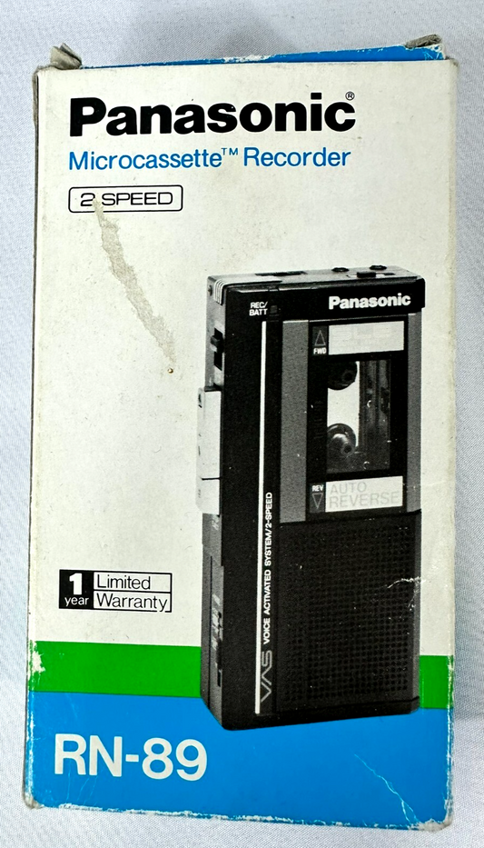 Vintage Panasonic Microcasette Portable Handheld Recorder Model# RN-89 (1980s)