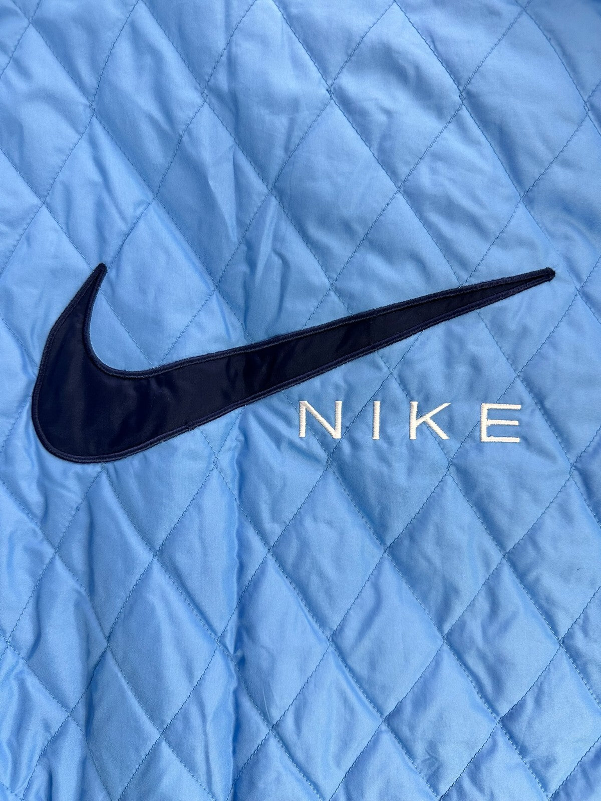 Men's Vintage Nike UNC Blue Quilted Jacket- Size M