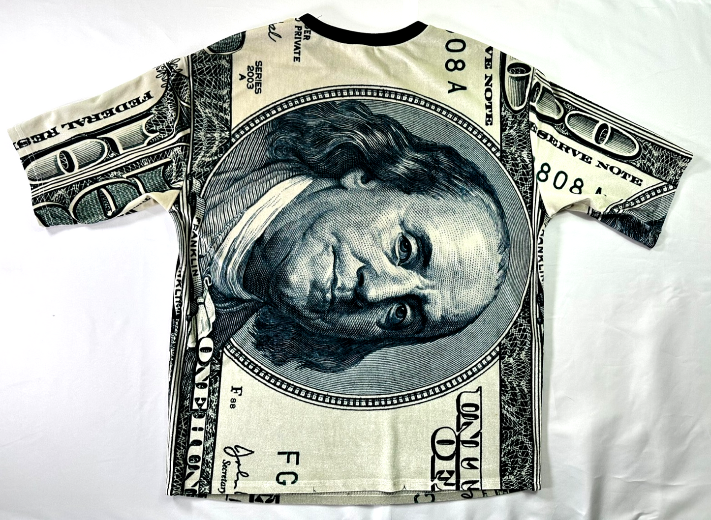 Men's No 1 Los Angeles Hundred Dollar Bill Ben Franklin Velvet Shirt- Size L