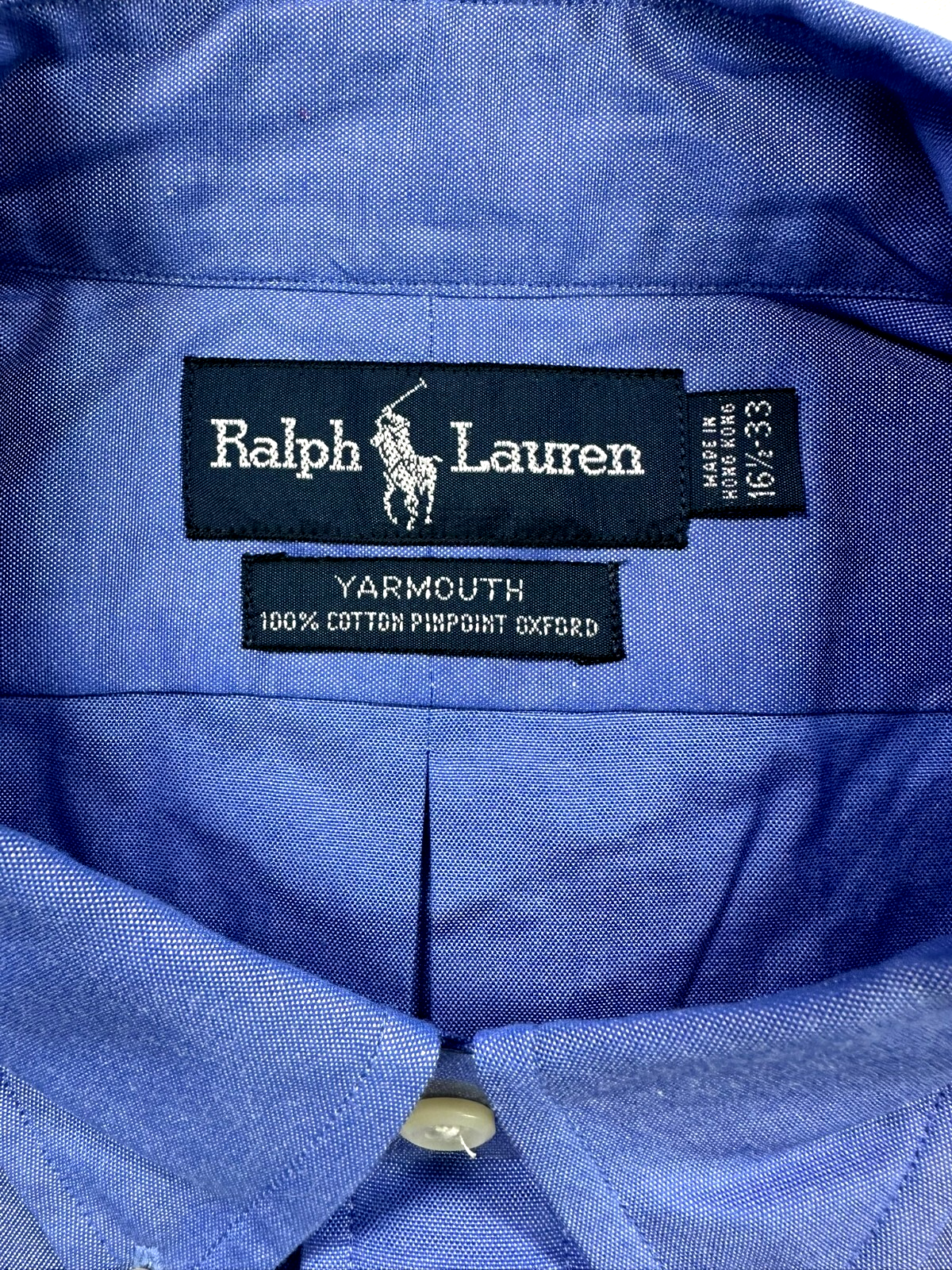 Men's Blue Ralph Lauren Yarmouth Pinpoint Oxford Buttondown Shirt- Size 16.5/33