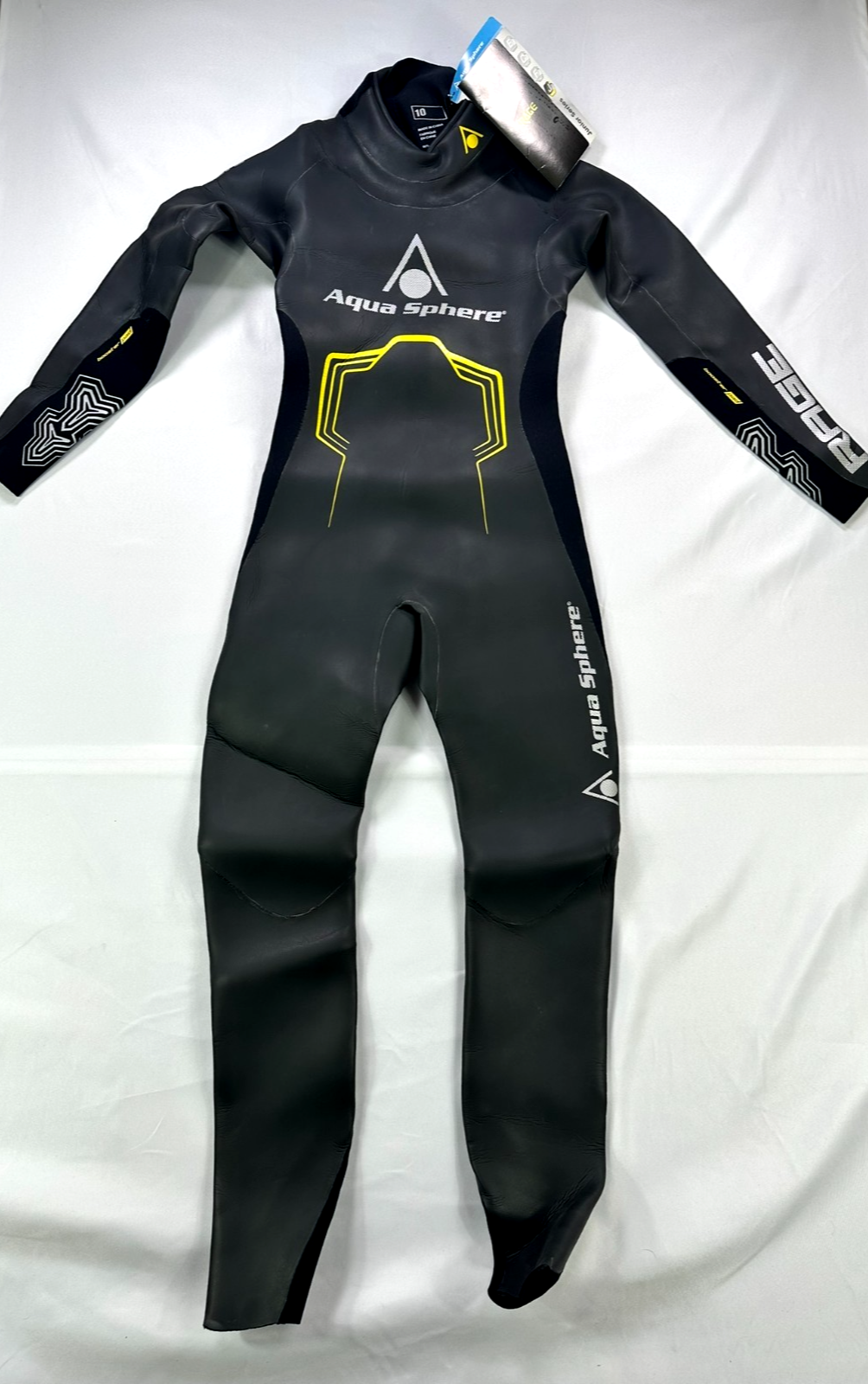 Youth Black Aqua Sphere Rage Series Full Body Zip Wetsuit (SU23510Y) Size 10