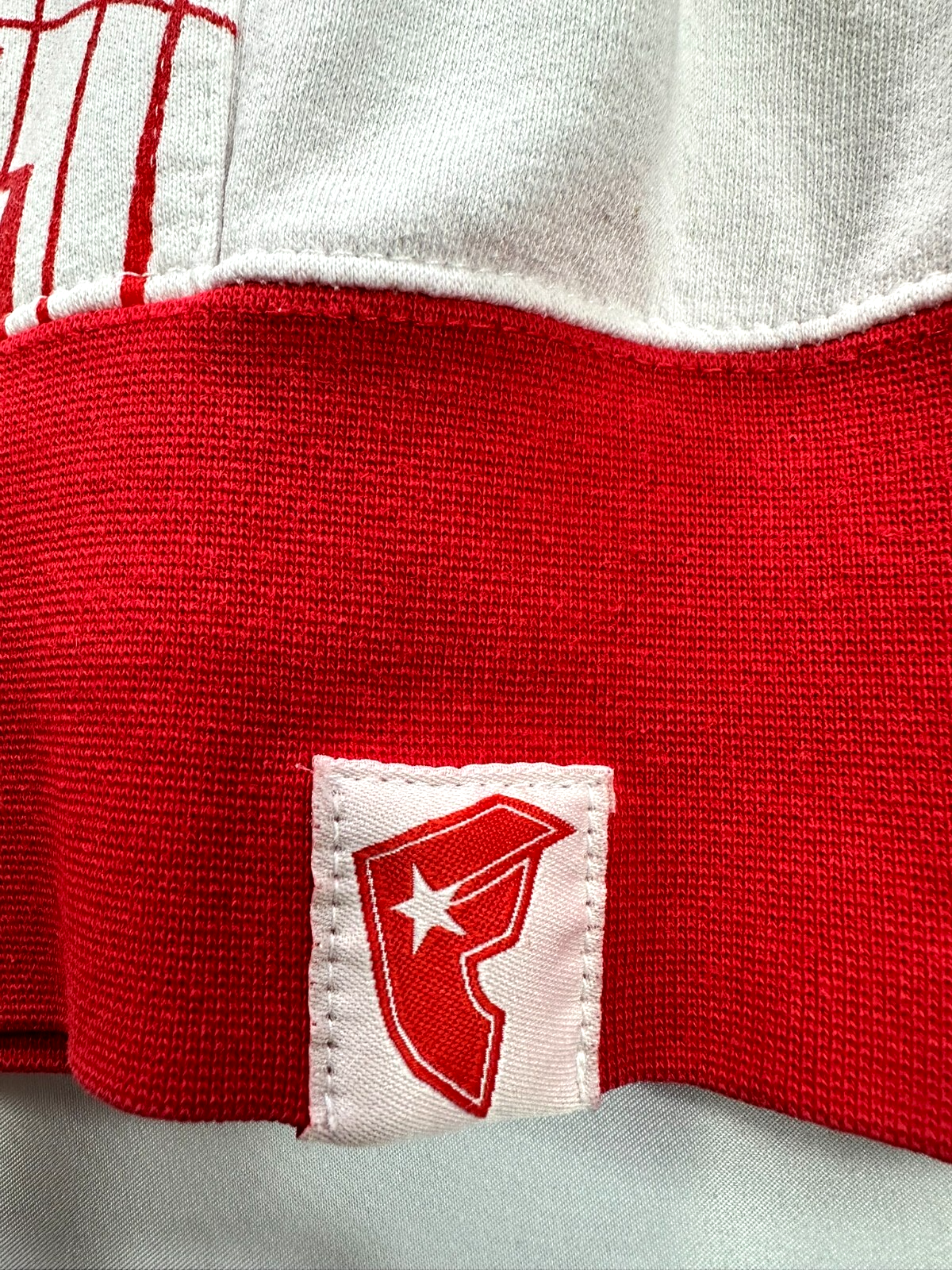 Men's Vintage Y2K Famous Stars And Stripes Red & White Logo Zip Hoodie- Size XL